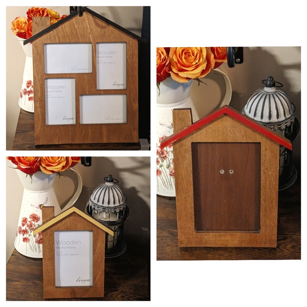 Bundle of House Photo Frames, Wooden, Multiple Size Photos